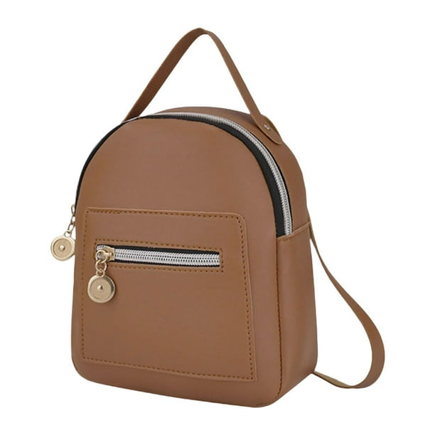 Mini mochila para mujer, bolso informal, bolso de viaje, bolso de mano para viajes s, primavera Marrón
