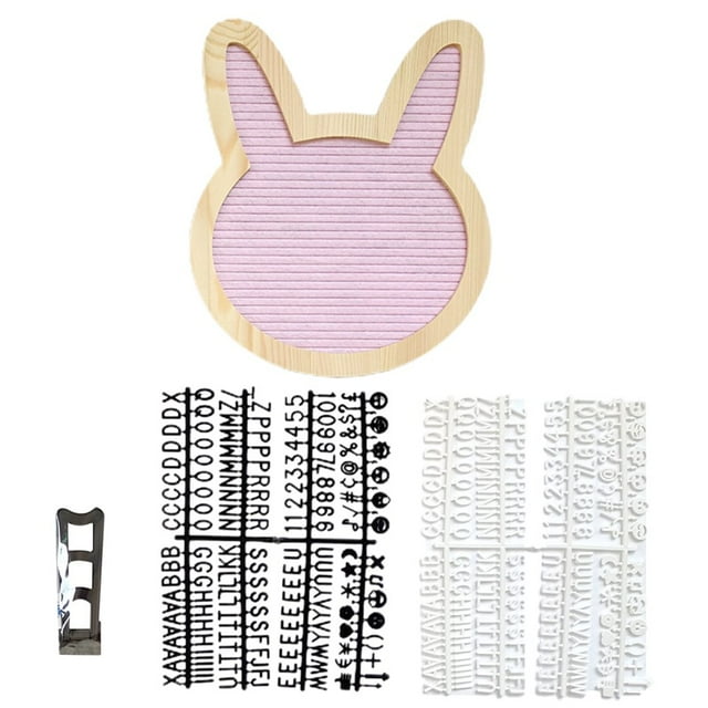 1 Set Letter Board Cartoon Adorable Rabbit Changeable Wood Message Board Household Supplies