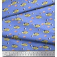 thumbnail image 3 of Soimoi Blue Rayon Fabric Fish & Shells Ocean Print Fabric by the Yard 42 Inch Wide, 3 of 3