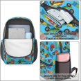 thumbnail image 4 of Monster Cartoon Truck Blue Pattern 17" Waterproof Oxford School Backpacks for Teens, S-Shape Padded Straps, for School, Travel, Hiking, Camping, 4 of 5