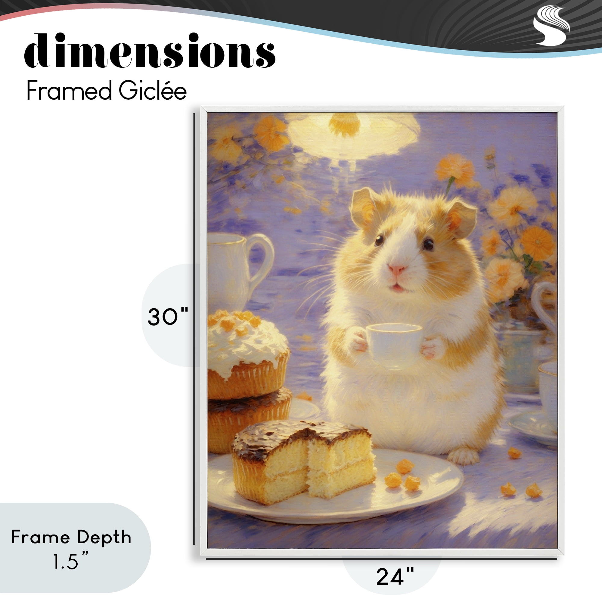 Stupell Industries Hamster Tea Party with Cake White Framed Giclee Art, design by Angie Hawke