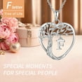 thumbnail image 3 of Heshpaws Heart Tree of Life Necklace Custom Initial Letter Pendant Jewelry for Women, Gift for Mom Daughter Wife, 3 of 6