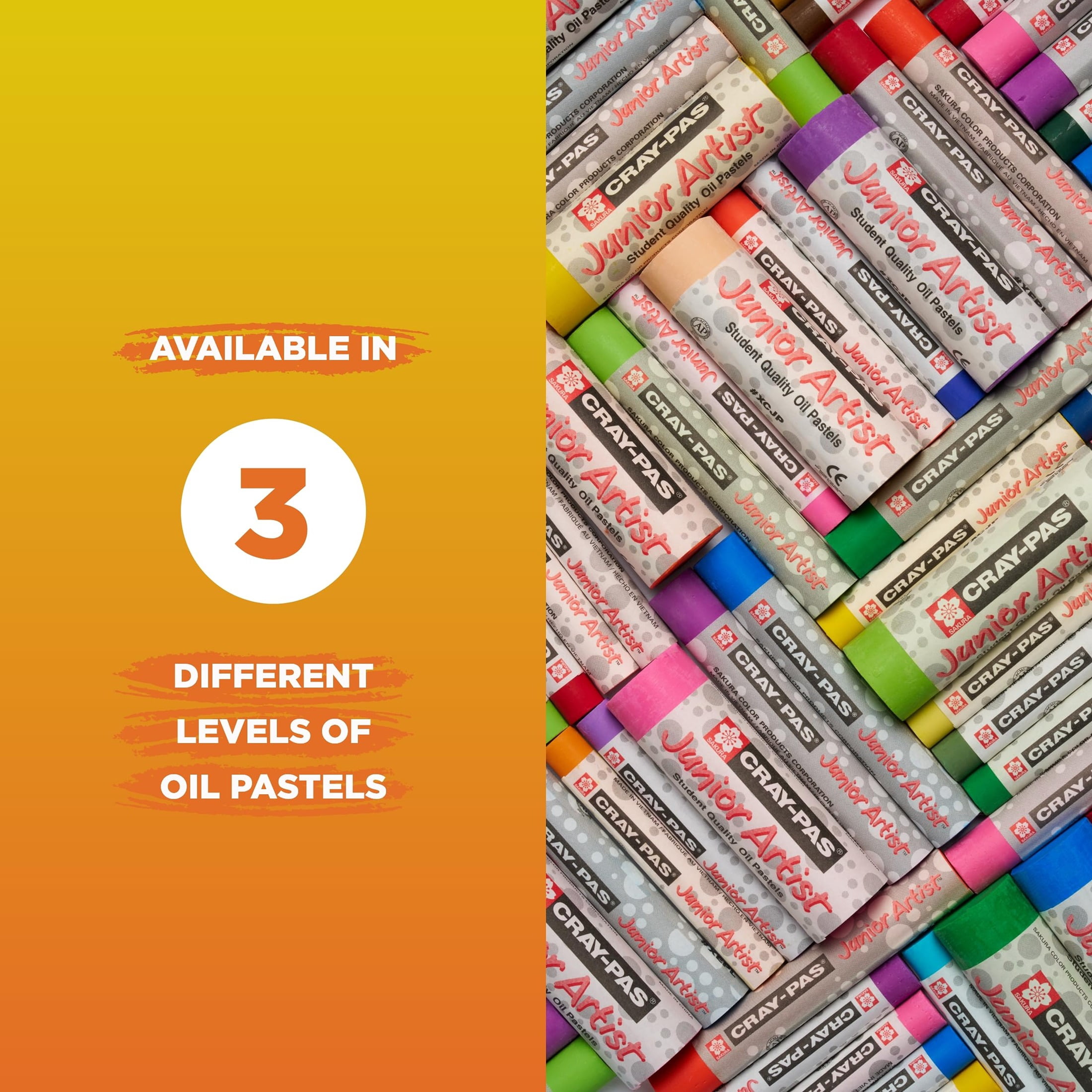 Sakura Cray-Pas Junior Artist Oil Pastel Set - Soft Oil Pastels for Artists - Great for Classrooms and Teachers - Jumbo Stick Size 288 Pieces