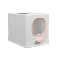 thumbnail image 4 of Portable Cat Toilet Closed Large Washroom with Shovel Splashing Pink, 4 of 8