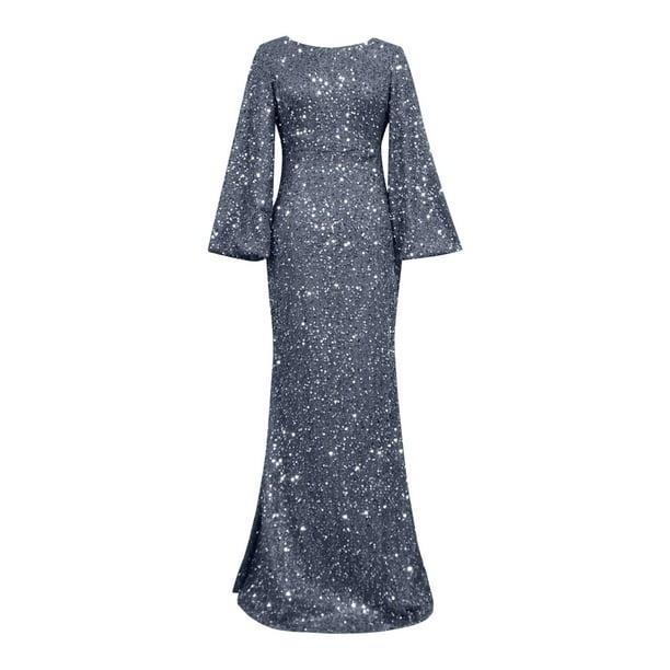silver long sleeve bodycon dress safuny Women's Maxi Solid Sequins Shiny Trendy Dresses Holiday Scoop Neck Elegant Cocktail Wedding Evening Party XXL Bride Cheap Junior Bridesmaid Pre-Order|Miller Velvet_Black Size:Size 1 (Fits AU6-AU16) The long sleeves and