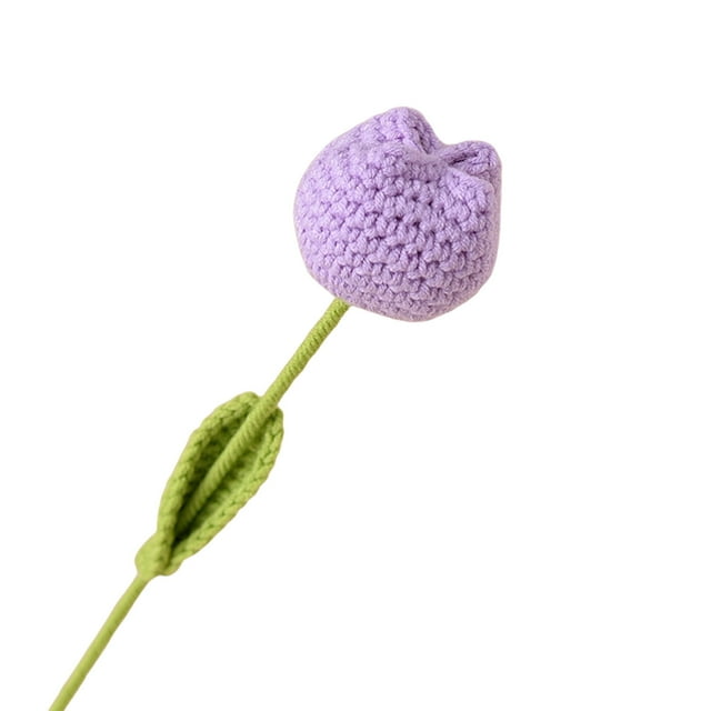 Crochet Tulips Without Vase Artificial Flower Finished Handmades Crochet Tulips Artificial Flower Simulation Flower