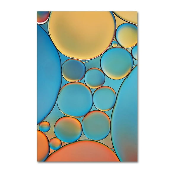 Trademark Fine Art 'Blue and Apricot Drops' Canvas Art by Cora Niele