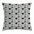thumbnail image 1 of Black and White Throw Pillow Cushion Cover, Geometrical Diagonal Pattern with Various Different Squares Contemporary, Decorative Square Accent Pillow Case, 24 X 24 Inches, Black White, by Ambesonne, 1 of 2