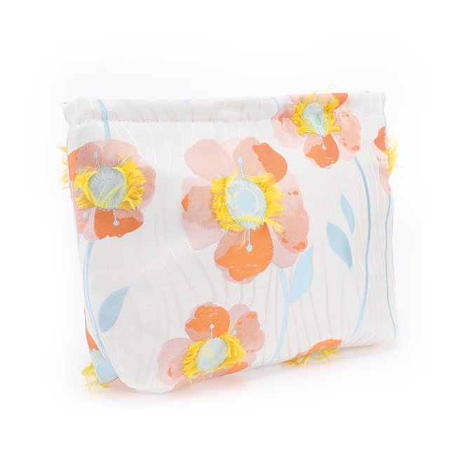 Bolsa de maquillaje floral portátil para mujeres para actividades al aire libre, viaje, color de lienzo variado