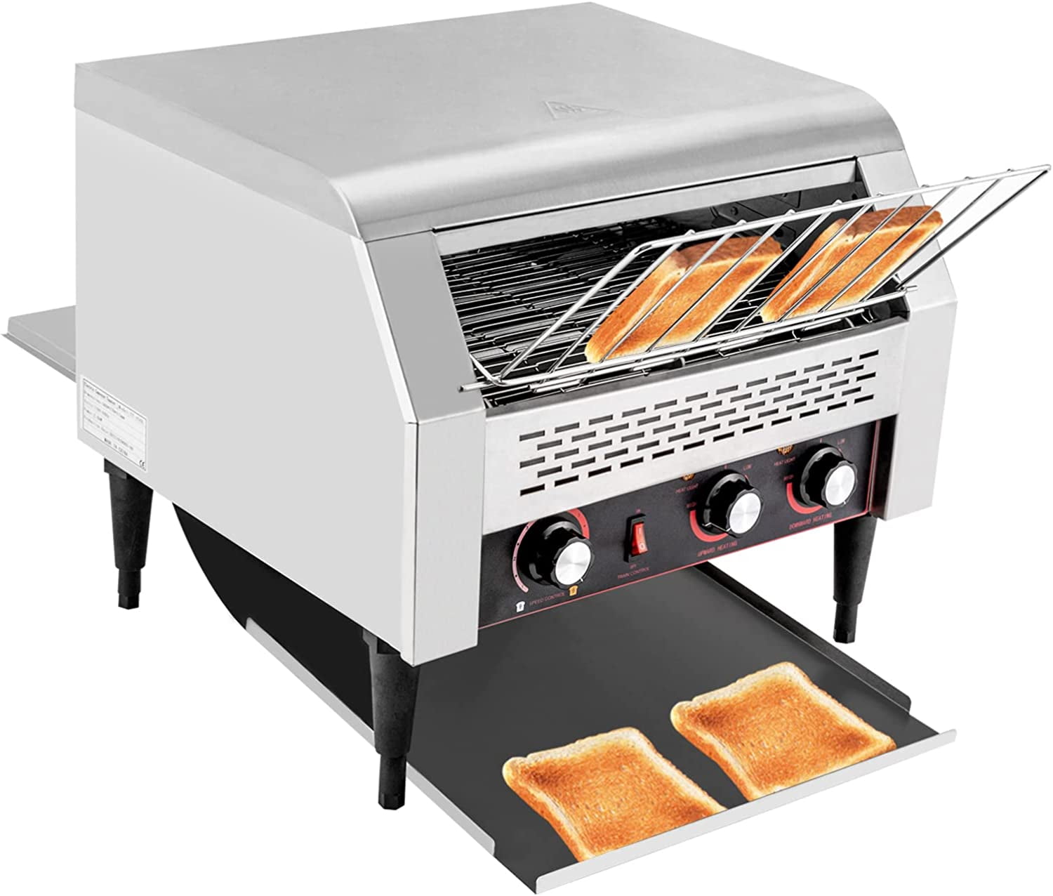 Miumaeov 150/ 450 Slices/Hour Commercial Conveyor Toaster,2600W Stainless Steel Toasters w