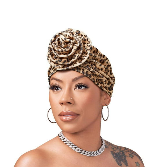 Red by Kiss Keyshia Cole X Top Knot Turban Ritzy Velvet Leopard (HQ62)