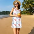 thumbnail image 3 of Balery Red Squirrel And Blue Rabbit Pattern Women’s Summer Dresses – Loose Sleeveless Sundress, Casual and Comfortable Beach Dress for Hot Days, 3 of 7