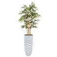 thumbnail image 1 of Artificial Faux Bamboo Tree 75" Fake Plant with Planter, 1 of 3
