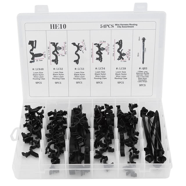 Clips de Routage de Fil, 54 Pcs Kit de Clips de Routage de Carrosserie de Voiture Kit de Clips de Fil Fidèle à Sa Promesse