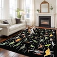 thumbnail image 2 of 5'x7' Area Rugs, Black Dinosaur Indoor Outdoor Area Rug for Living Room Bedroom, Vintage Letters Farm Animals Washable Bathroom Rugs Kitchen Floor Carpet Mats Home Decor Aesthetic, 2 of 8
