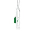 thumbnail image 2 of ANGARA Natural Emerald and Diamond Tilted Heart Pendant in 925 Sterling Silver for Women (Size-6mm) | May Birthstone, Birthday, Anniversary, Jewelry Gift for Women | Natural Emerald Necklace, 2 of 8