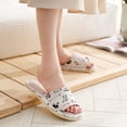 thumbnail image 3 of Linen Printed Indoor Home Slippers for Women/Men,Garden Household Floor Non-Slip Shoes,Cartoon Cat, 3 of 8