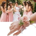thumbnail image 2 of Farfi Wrist Flower Non-Fading Multi-color Decorate Elegant Bride Groom Fake Wrist Corsage for Party (White), 2 of 13