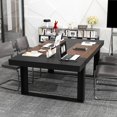 thumbnail image 3 of OXYLIFE 86.6"*47.2" Large Computer Desk Meeting Table for Home Office,Brown, 3 of 7
