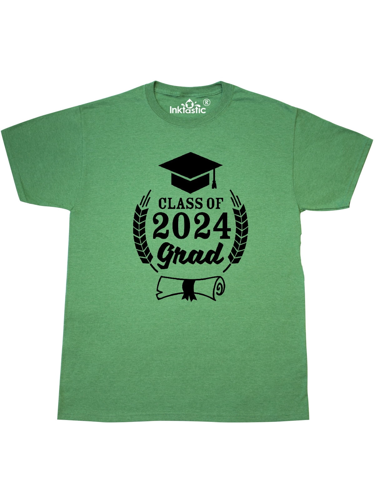 INKtastic Class of 2024 Grad with Diploma and Graduation Cap TShirt