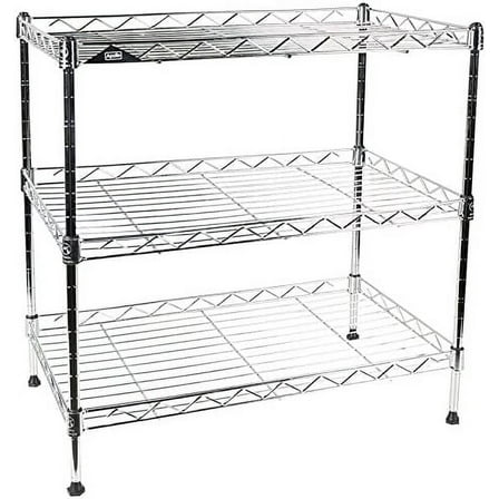 Chrome 3-Tier Wire Shelving Unit 20"x12"x20" with Shelf Liner