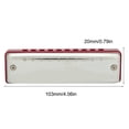 thumbnail image 2 of Blues Harmonica 10 Holes Mouthorgan G Key Stainless Steel ABS Resin Wind InstrumentRed, 2 of 4