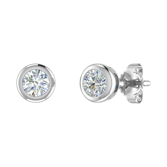 0.40 Carat Diamond Stud Earrings in 14K White Gold