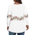 thumbnail image 6 of TQWQT Womens Tops Plus Size 4x-5x Sexy Long Sleeve Tunic Tops Floral Print T-Shirt V Neck Tshirts Large Casual Tunics Blouses White 4XL, 6 of 6