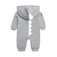 thumbnail image 4 of Newborn Baby Boy Girl Onesie Cute Dinosaur Long-Sleeved Zipper Hooded Jumpsuit for 3M-12M, 4 of 5