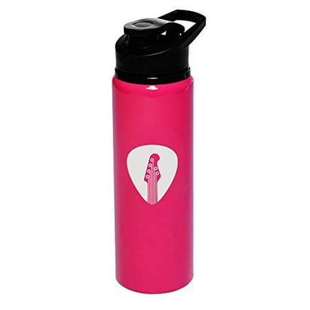 - MIP Brand 25 oz Aluminum Sports Water Travel Bottle Guitar Pick (Hot-Pink)