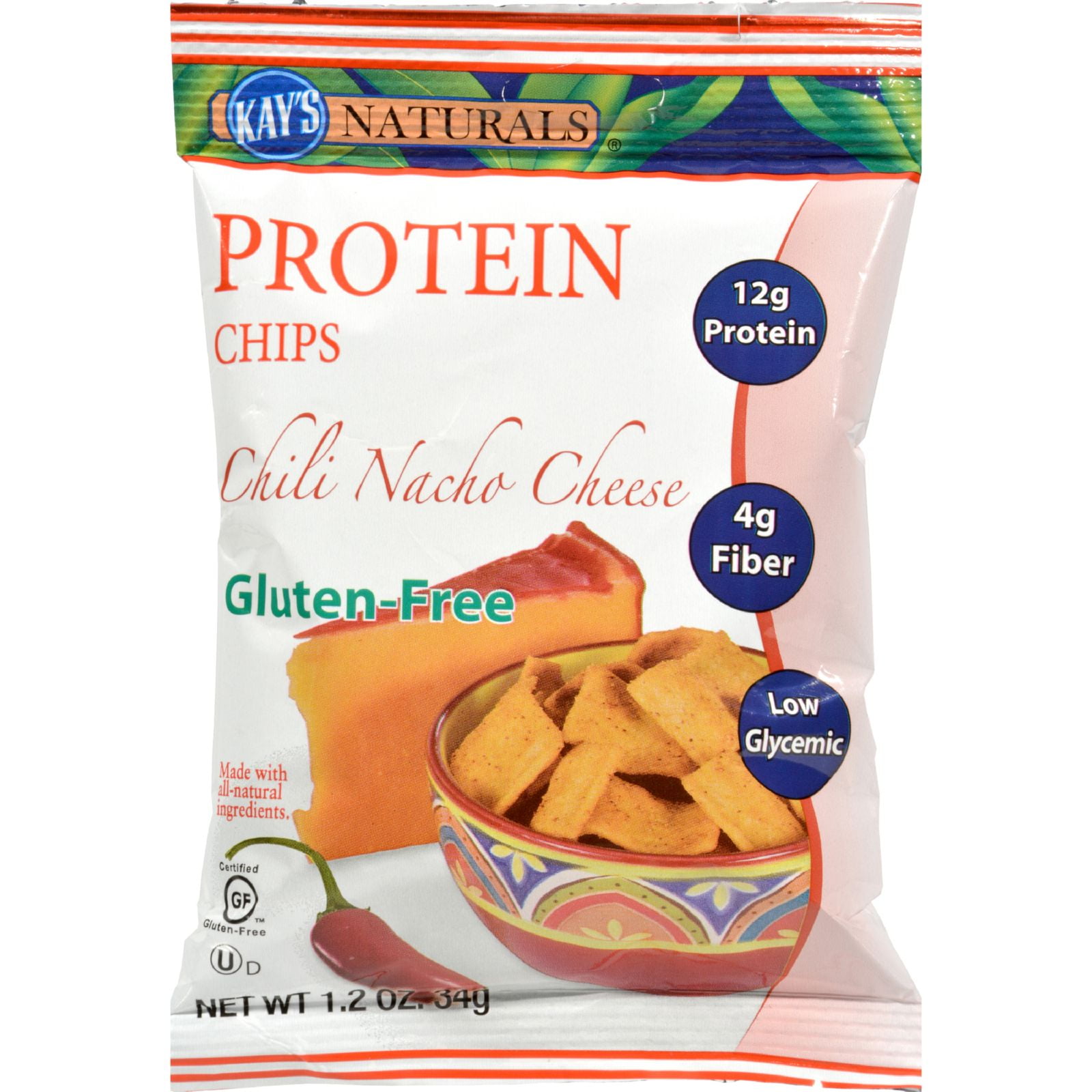 KAY'S NATURALS BETTER BALANCE PROTEIN CHIPS CHILI NACHO CHEESE, 1.2 OZ