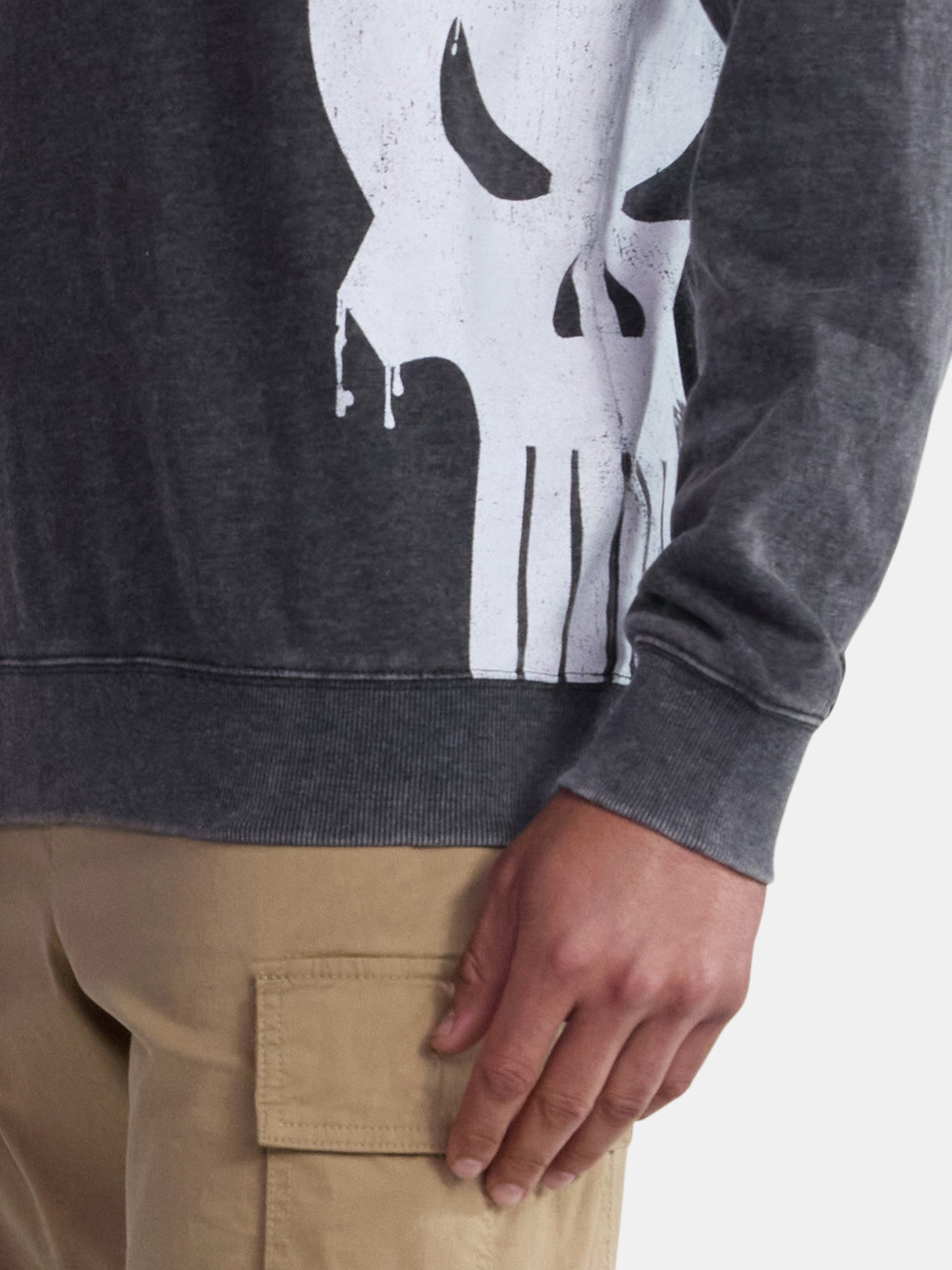 Punisher Men's and Big Men's Front to Back Graphic Sweatshirt with Long Sleeves, Sizes XS-3XL