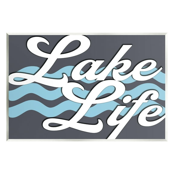 Stupell Lake Life Water Waves Phrase Landscape Painting Wall Plaque Unframed Art Print Wall Art
