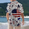 thumbnail image 5 of Telankuip Men's American 250th Anniversary Print Summer Shirts 1776-2026 Patriotic Tee Loose Breathable Button down down Casual Top for Independence Day 4-White L, 5 of 5