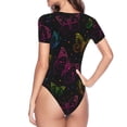 thumbnail image 4 of Naloa Butterfly Women's Short-Sleeved Onesie, One-Piece Swimsuit for Parties, dates, clubs - Medium, 4 of 9