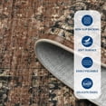 thumbnail image 2 of Floral Kitchen Rugs 2x6, Washable Non Slip Distressed Print Entryway Mat Ultra Thin Low Pile Runner Rug for Hallway Laundry Bathroom, Brick Brown, 2 of 8