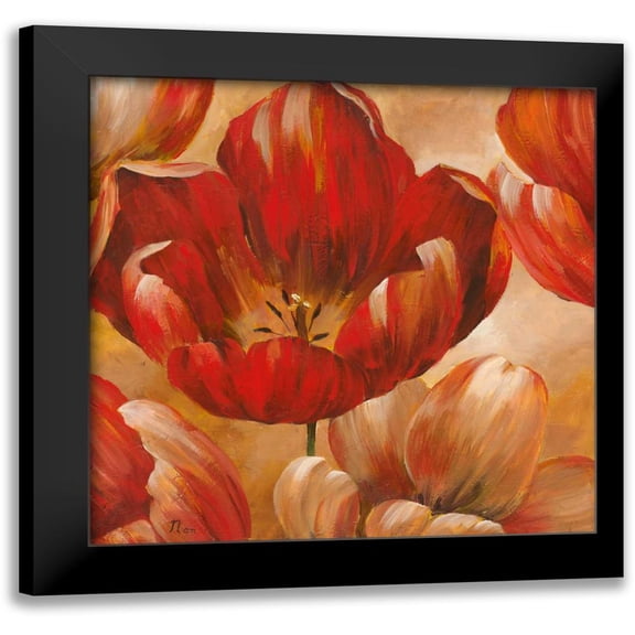 Nan 12x12 Black Modern Framed Museum Art Print Titled - Sunlit Bloom I