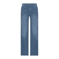 thumbnail image 4 of Idoravan womens jeans straight leg Women's Casual Loose Wide Leg Jeans Comfy High Waisted Sports Pants With Pockets Jeans, 4 of 5