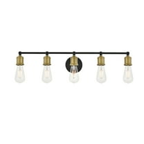 Serif 5 light brass and black Wall Sconce