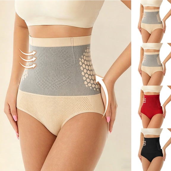 asdoklhq High Waist Body Shaper Tummy Control Women High Waist Body Shaper Briefs Hip Lifting No Roll Seamless Everyday Shapewear Panties Black 4X