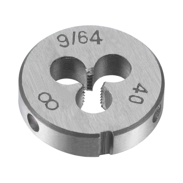 Unique Bargains 9/64'-40 UNC Alloy Tool Steel Machine Thread Round Threading Die Hand Tool