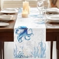 thumbnail image 3 of Table Runners 72 Inches Long Dress Scarves, Blue Octopus Coastal Farmhouse Kitchen/Dining Table Runner, Coffee Tablerunners, Summer Beach Nautical Ocean Coral Starfish 13x72 Inch, 3 of 9
