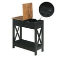 thumbnail image 6 of Convenience Concepts Oxford Flip Top End Table with Charging Station and Shelf, Barnwood/Black, 6 of 13