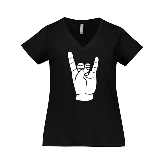 Inktastic Rocker Horns Women's Plus Size V-Neck T-Shirt