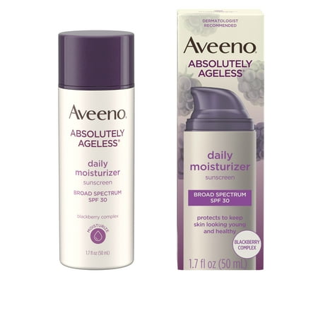 Aveeno Absolutely Ageless Facial Moisturizer with Blackberry Complex, Anti-Wrinkle, SPF 30 1.7 fl