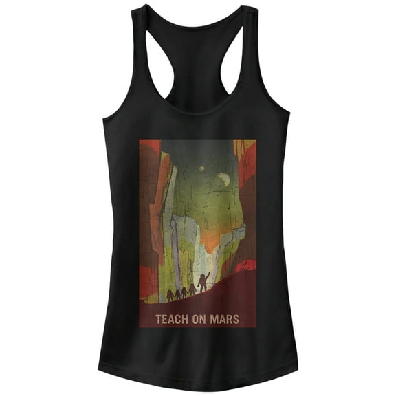 Junior's NASA Teach on Mars Racerback Tank Top Black Small