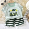 thumbnail image 2 of Hessimy Toddler Boy Clothes Summer Outfits Cotton Short Sleeve T-Shirt & Shorts Set,Soft Touch(Light Green,12-18 Months), 2 of 7