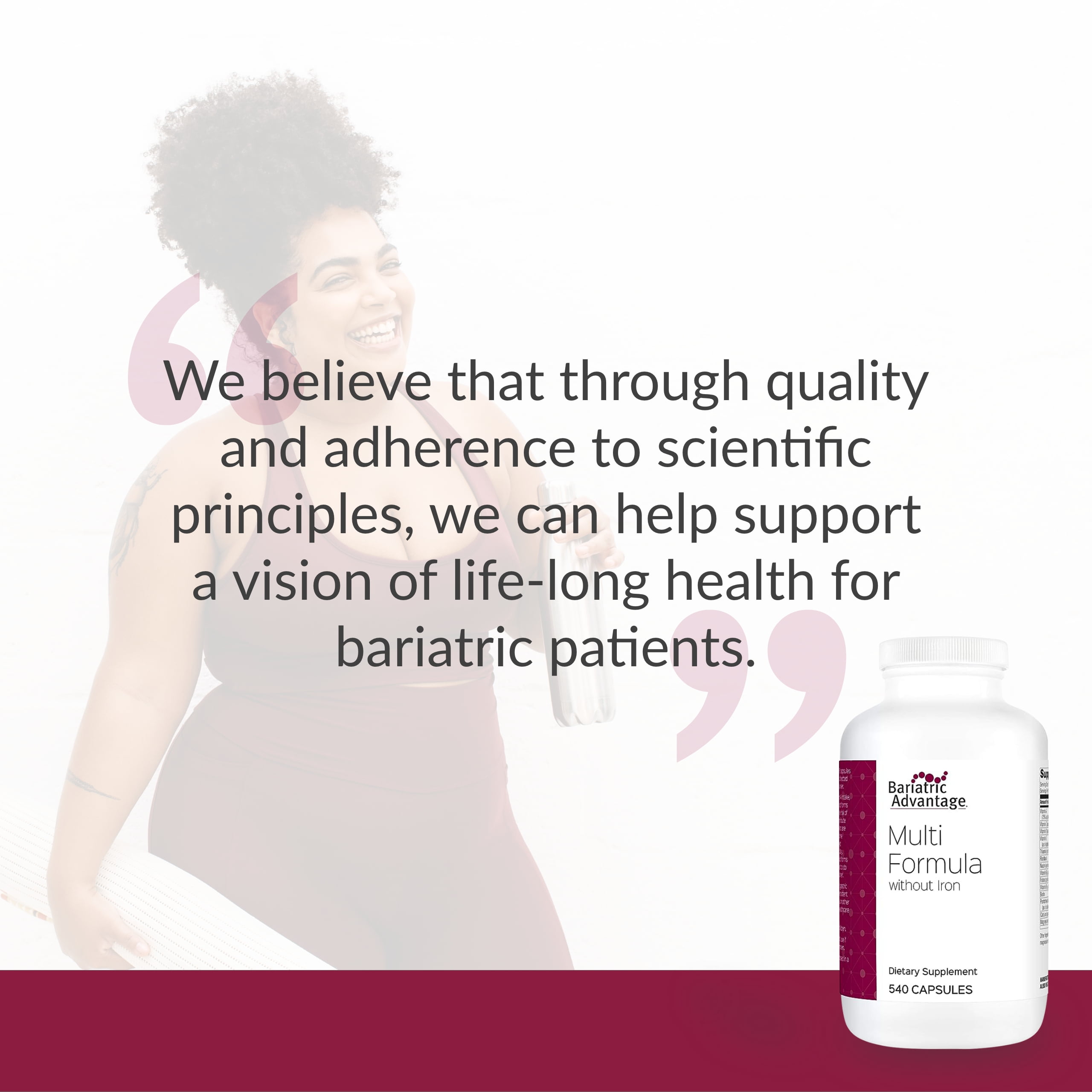 Bariatric Advantage Multi Formula Without Iron, High Potency Daily Multivitamin for Bariatric Surgery Patients with 22 Essential Vitamins and Nutrients - 540 Capsules