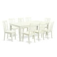 thumbnail image 3 of East West Furniture Logan 9-piece Wood Dining Table and Chairs in Linen White, 3 of 5