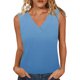 thumbnail image 1 of Mujeres sin mangas Tops de verano gradiente color fuera de posición impresión V-cuello blusa casual Mujeres V-cuello de verano Tops, 1 of 7